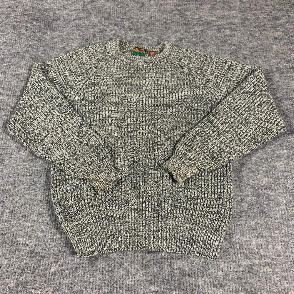 VTG Oakton Sweater Mens Medium Gray Pulover Chunky Acrylic Y2K‎ Retro Outdoors